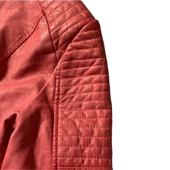GUESS pink crop faux leather jacket XS - Picture 7 of 11